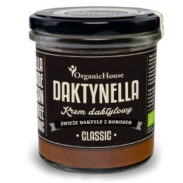 KREM KOKOSOWO - DAKTYLOWY CLASSIC BEZGLUTENOWY BIO 280 g - ORGANICHOUSE (DAKTYNELLA) ORGANICHOUSE (bionelki, daktyle, kremy daktylowe)