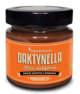KREM KOKOSOWO - DAKTYLOWY POMARAŃCZA BEZGLUTENOWY BIO 190 g - ORGANICHOUSE (DAKTYNELLA) ORGANICHOUSE (bionelki, daktyle, kremy daktylowe)