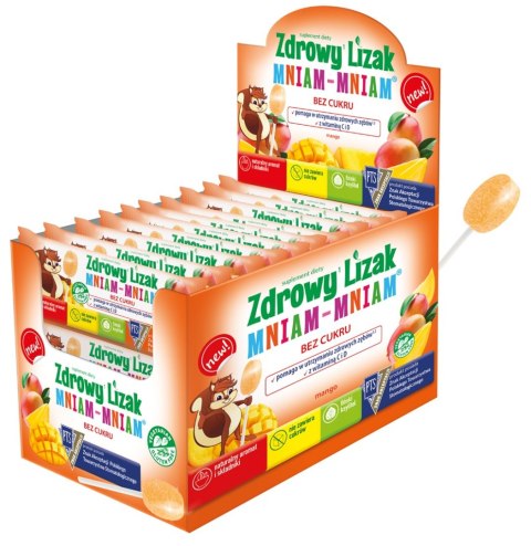 LIZAK O SMAKU MANGO Z WITAMINĄ D I C BEZGLUTENOWY 6 g - MNIAM MNIAM STARPHARMA MNIAM MNIAM STARPHARMA (lizaki) LIZAK O SMAKU MANGO Z WITAMINĄ D I C BEZGLUTENOWY 6 g - MNIAM MNIAM STARPHARMA MNIAM MNIAM STARPHARMA (lizaki)
