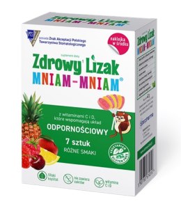 LIZAKI MIX SMAKÓW Z WITAMINAMI NA ODPORNOŚĆ BEZGLUTENOWY (7 szt.) 42 g - MNIAM MNIAM STARPHARMA MNIAM MNIAM STARPHARMA (lizaki)
