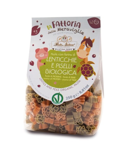 MAKARON (Z SOCZEWICY I GROSZKU) DLA DZIECI ZWIERZĘTA BEZGLUTENOWY BIO 250 g - PASTA NATURA PASTA NATURA (makarony bezglutenowe) MAKARON (Z SOCZEWICY I GROSZKU) DLA DZIECI ZWIERZĘTA BEZGLUTENOWY BIO 250 g - PASTA NATURA PASTA NATURA (makarony bezglutenowe)