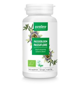 MĘCZENNICA CIELISTA (PASSIFLORA) BIO (125 mg) 120 KAPSUŁEK - PURASANA PURASANA (suplementy diety)
