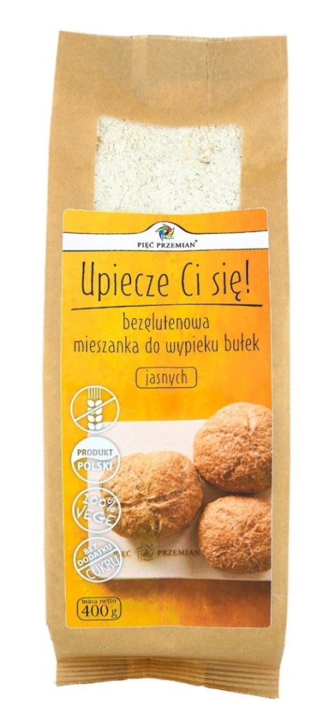 MIESZANKA DO WYPIEKU BUŁEK JASNYCH BEZ DODATKU CUKRÓW BEZGLUTENOWA 400 g - PIĘĆ PRZEMIAN PIĘĆ PRZEMIAN (produkty spożywcze) MIESZANKA DO WYPIEKU BUŁEK JASNYCH BEZ DODATKU CUKRÓW BEZGLUTENOWA 400 g - PIĘĆ PRZEMIAN PIĘĆ PRZEMIAN (produkty spożywcze)