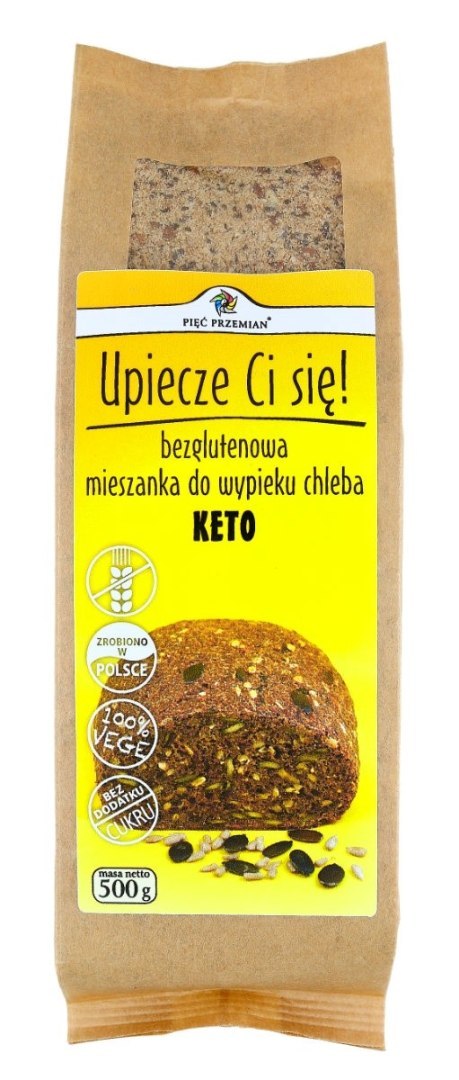 MIESZANKA DO WYPIEKU CHLEBA BEZ DODATKU CUKRÓW BEZGLUTENOWA KETO 500 g - PIĘĆ PRZEMIAN PIĘĆ PRZEMIAN (produkty spożywcze) MIESZANKA DO WYPIEKU CHLEBA BEZ DODATKU CUKRÓW BEZGLUTENOWA KETO 500 g - PIĘĆ PRZEMIAN PIĘĆ PRZEMIAN (produkty spożywcze)