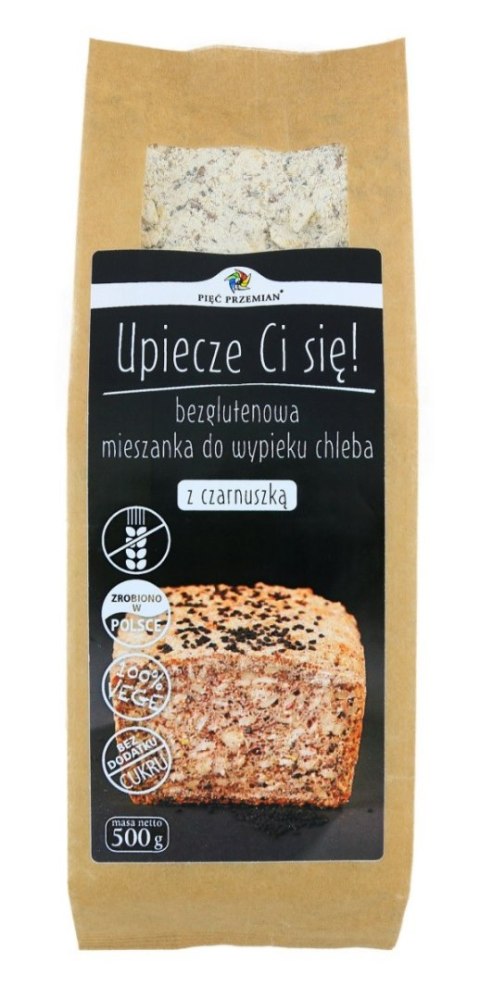 MIESZANKA DO WYPIEKU CHLEBA Z CZARNUSZKĄ BEZ DODATKU CUKRÓW BEZGLUTENOWA 500 g - PIĘĆ PRZEMIAN PIĘĆ PRZEMIAN (produkty spożywcze) MIESZANKA DO WYPIEKU CHLEBA Z CZARNUSZKĄ BEZ DODATKU CUKRÓW BEZGLUTENOWA 500 g - PIĘĆ PRZEMIAN PIĘĆ PRZEMIAN (produkty spożywcze)