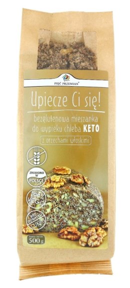 MIESZANKA DO WYPIEKU CHLEBA Z ORZECHAMI WŁOSKIMI BEZ DODATKU CUKRÓW BEZGLUTENOWA KETO 500 g - PIĘĆ PRZEMIAN PIĘĆ PRZEMIAN (produkty spożywcze)