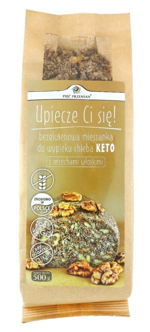 MIESZANKA DO WYPIEKU CHLEBA Z ORZECHAMI WŁOSKIMI BEZ DODATKU CUKRÓW BEZGLUTENOWA KETO 500 g - PIĘĆ PRZEMIAN PIĘĆ PRZEMIAN (produkty spożywcze) MIESZANKA DO WYPIEKU CHLEBA Z ORZECHAMI WŁOSKIMI BEZ DODATKU CUKRÓW BEZGLUTENOWA KETO 500 g - PIĘĆ PRZEMIAN PIĘĆ PRZEMIAN (produkty spożywcze)