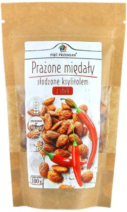 MIGDAŁY PRAŻONE Z CHILI SŁODZONE KSYLITOLEM BEZGLUTENOWE 100 g - PIĘĆ PRZEMIAN PIĘĆ PRZEMIAN (produkty spożywcze)