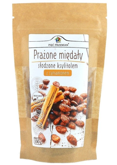 MIGDAŁY PRAŻONE Z CYNAMONEM SŁODZONE KSYLITOLEM BEZGLUTENOWE 100 g - PIĘĆ PRZEMIAN PIĘĆ PRZEMIAN (produkty spożywcze) MIGDAŁY PRAŻONE Z CYNAMONEM SŁODZONE KSYLITOLEM BEZGLUTENOWE 100 g - PIĘĆ PRZEMIAN PIĘĆ PRZEMIAN (produkty spożywcze)