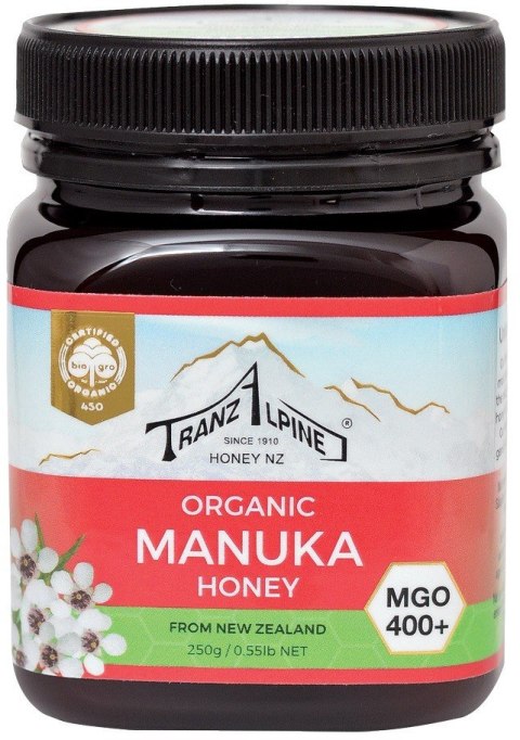 MIÓD MANUKA MGO 400+ BIO 250 g - TRANZALPINE TRANZALPINE (miód manuka) MIÓD MANUKA MGO 400+ BIO 250 g - TRANZALPINE TRANZALPINE (miód manuka)