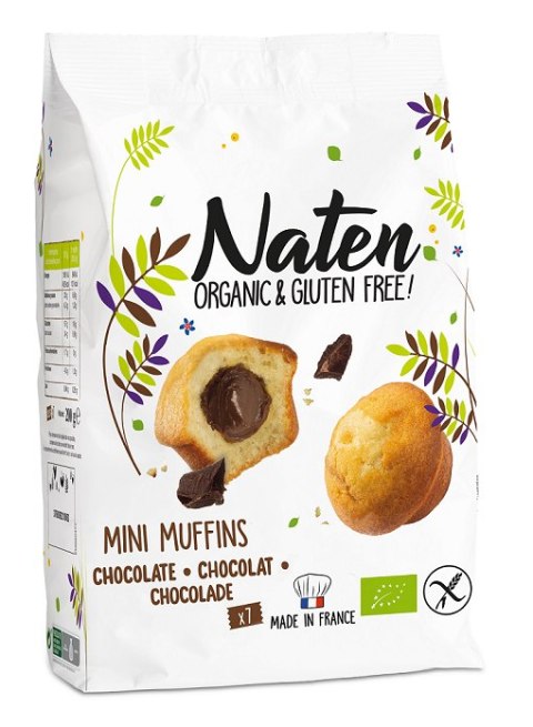 MUFFINKI MINI Z NADZIENIEM ORZECHOWO - KAKAOWYM BEZGLUTENOWE BIO 200 g - NATEN NATEN (ciastka bezglutenowe) MUFFINKI MINI Z NADZIENIEM ORZECHOWO - KAKAOWYM BEZGLUTENOWE BIO 200 g - NATEN NATEN (ciastka bezglutenowe)