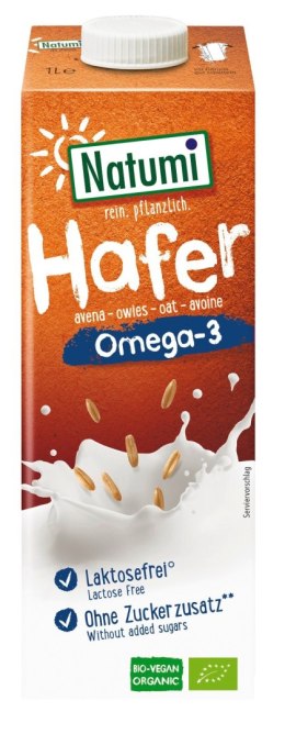 NAPÓJ OWSIANY OMEGA-3 BEZ DODATKU CUKRÓW BIO 1 L - NATUMI NATUMI (napoje i kremy roślinne)