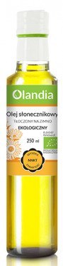 OLEJ SŁONECZNIKOWY TŁOCZONY NA ZIMNO BIO 250 ml - OLANDIA OLANDIA (oleje)