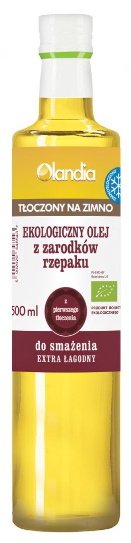 OLEJ Z ZARODKÓW RZEPAKU DO SMAŻENIA TŁOCZONY NA ZIMNO BIO 500 ml - OLANDIA OLANDIA (oleje)