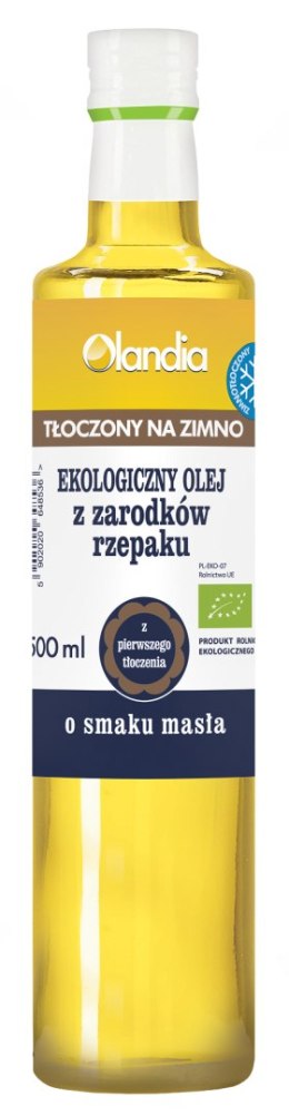 OLEJ Z ZARODKÓW RZEPAKU O SMAKU MASŁA TŁOCZONY NA ZIMNO BIO 500 ml - OLANDIA OLANDIA (oleje)