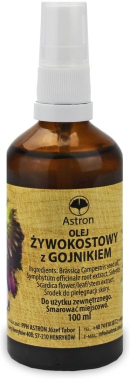 OLEJ ŻYWOKOSTOWY Z GOJNIKIEM 100 ml - ASTRON ASTRON (olej żywokostowy)