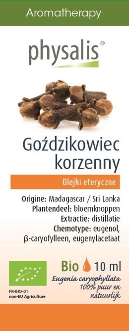 OLEJEK ETERYCZNY GOŹDZIKOWIEC KORZENNY BIO 10 ml - PHYSALIS PHYSALIS (olejki eteryczne, suplementy)