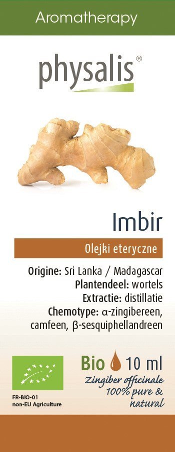 OLEJEK ETERYCZNY IMBIR BIO 10 ml - PHYSALIS PHYSALIS (olejki eteryczne, suplementy) OLEJEK ETERYCZNY IMBIR BIO 10 ml - PHYSALIS PHYSALIS (olejki eteryczne, suplementy)
