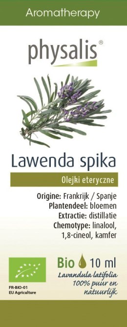 OLEJEK ETERYCZNY LAWENDA SZEROKOLISTNA BIO 10 ml - PHYSALIS PHYSALIS (olejki eteryczne, suplementy)