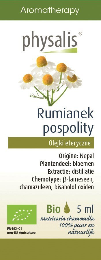 OLEJEK ETERYCZNY RUMIANEK POSPOLITY BIO 5 ml - PHYSALIS PHYSALIS (olejki eteryczne, suplementy) OLEJEK ETERYCZNY RUMIANEK POSPOLITY BIO 5 ml - PHYSALIS PHYSALIS (olejki eteryczne, suplementy)