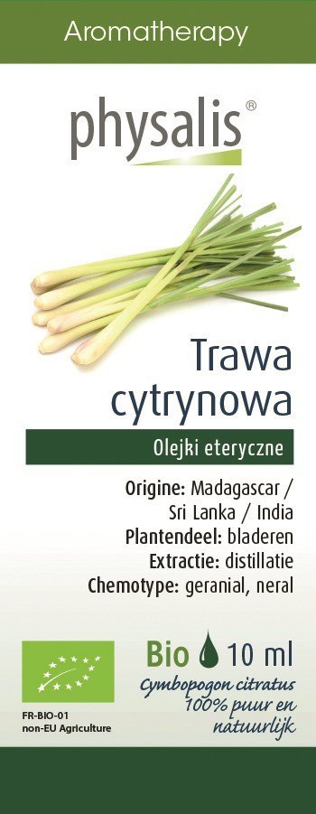 OLEJEK ETERYCZNY TRAWA CYTRYNOWA BIO 10 ml - PHYSALIS PHYSALIS (olejki eteryczne, suplementy) OLEJEK ETERYCZNY TRAWA CYTRYNOWA BIO 10 ml - PHYSALIS PHYSALIS (olejki eteryczne, suplementy)