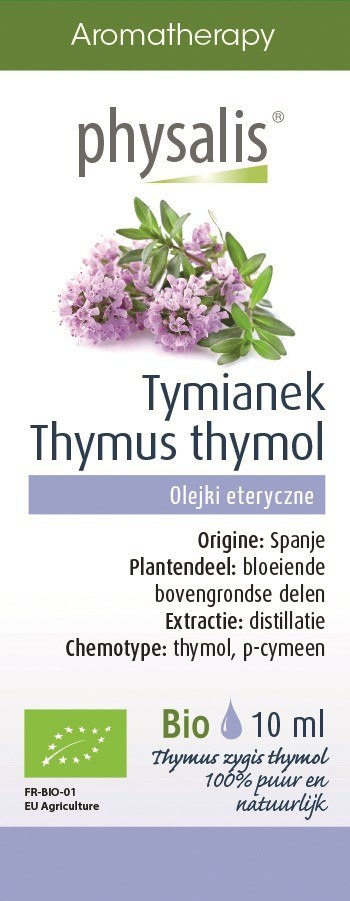 OLEJEK ETERYCZNY TYMIANEK THYMUS ZYGIS THYMOL BIO 10 ml - PHYSALIS PHYSALIS (olejki eteryczne, suplementy) OLEJEK ETERYCZNY TYMIANEK THYMUS ZYGIS THYMOL BIO 10 ml - PHYSALIS PHYSALIS (olejki eteryczne, suplementy)