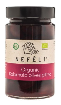 OLIWKI CZARNE KALAMATA BEZ PESTEK W ZALEWIE BIO 295 g (160 g) - NEFELI NEFELI (oliwki)