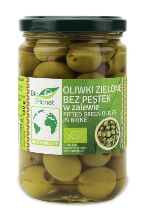 OLIWKI ZIELONE BEZ PESTEK W ZALEWIE BIO 280 g (150 g) - BIO PLANET BIO PLANET - seria INNE OLIWKI ZIELONE BEZ PESTEK W ZALEWIE BIO 280 g (150 g) - BIO PLANET BIO PLANET - seria INNE