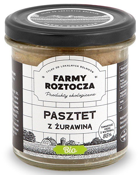 PASZTET DROBIOWO - WIEPRZOWY Z ŻURAWINĄ BIO 180 g (SŁOIK) - FARMY ROZTOCZA FARMY ROZTOCZA (Z PÓŁKI, w tym weki) PASZTET DROBIOWO - WIEPRZOWY Z ŻURAWINĄ BIO 180 g (SŁOIK) - FARMY ROZTOCZA FARMY ROZTOCZA (Z PÓŁKI, w tym weki)