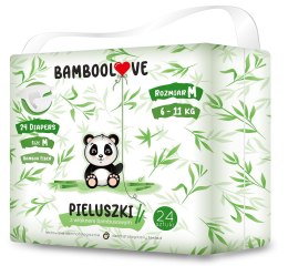 PIELUCHY Z WŁÓKNEM BAMBUSOWYM ROZMIAR M 6 - 11 kg (24 szt.) - BAMBOOLOVE BAMBOOLOVE (pieluchy, chusteczki)
