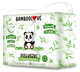 PIELUCHY Z WŁÓKNEM BAMBUSOWYM ROZMIAR S 3 - 8 kg (25 szt.) - BAMBOOLOVE BAMBOOLOVE (pieluchy, chusteczki)