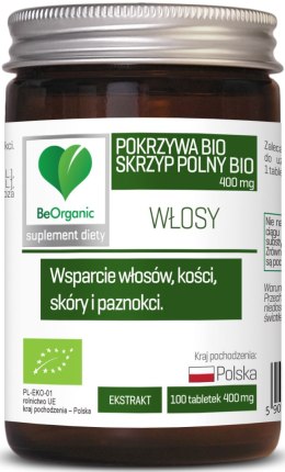 SKRZYP + POKRZYWA EKSTRAKT BIO 100 TABLETEK - BE ORGANIC BE ORGANIC (suplementy diety)