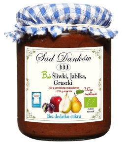 ŚLIWKA - JABŁKO - GRUSZKA BEZ DODATKU CUKRÓW BIO 270 g - SAD DANKÓW SAD DANKÓW (przetwory owocowe)