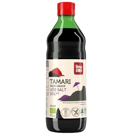 SOS SOJOWY TAMARI 50 % MNIEJ SOLI BEZGLUTENOWY BIO 500 ml - LIMA LIMA (sosy sojowe, kawy zbożowe) SOS SOJOWY TAMARI 50 % MNIEJ SOLI BEZGLUTENOWY BIO 500 ml - LIMA LIMA (sosy sojowe, kawy zbożowe)