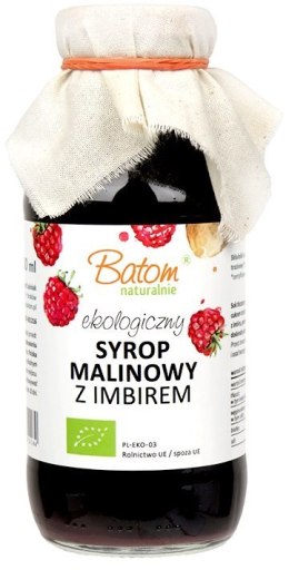 SYROP MALINOWY Z IMBIREM BIO 330 ml - BATOM BATOM (oleje, soki, sole kąpielowe)