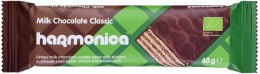 WAFELEK Z SAMOPSZY Z KREMEM MLECZNO - KAKAOWYM W POLEWIE Z MLECZNEJ CZEKOLADY BIO 40 g - HARMONICA HARMONICA (wafelki)
