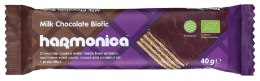WAFELEK Z SAMOPSZY Z KREMEM MLECZNO - KAKAOWYM W POLEWIE Z MLECZNEJ CZEKOLADY Z PROBIOTYKAMI BIO 40 g - HARMONICA HARMONICA (wafelki)