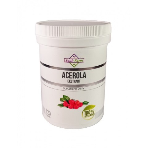 ACEROLA EKSTRAKT (600 mg) 120 KAPSUŁEK - SOUL FARM SOUL FARM (witaminy i ekstrakty) ACEROLA EKSTRAKT (600 mg) 120 KAPSUŁEK - SOUL FARM SOUL FARM (witaminy i ekstrakty)