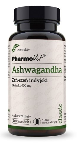 ASHWAGANDHA EKSTRAKT (400 mg) BEZGLUTENOWY 90 KAPSUŁEK - PHARMOVIT (CLASSIC) PHARMOVIT (suplementy diety)