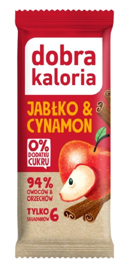 BATON DAKTYLOWY JABŁKO & CYNAMON BEZ DODATKU CUKRÓW 35 g - DOBRA KALORIA DOBRA KALORIA (batony, produkty śniad. i wege)