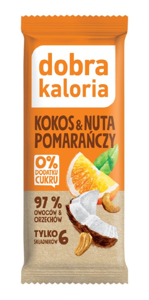 BATON DAKTYLOWY KOKOS & NUTA POMARAŃCZY BEZ DODATKU CUKRÓW 35 g - DOBRA KALORIA DOBRA KALORIA (batony, produkty śniad. i wege) BATON DAKTYLOWY KOKOS & NUTA POMARAŃCZY BEZ DODATKU CUKRÓW 35 g - DOBRA KALORIA DOBRA KALORIA (batony, produkty śniad. i wege)
