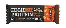 BATON PROTEINOWY Z ORZESZKAMI ZIEMNYMI W POLEWIE CZEKOLADOWEJ BEZGLUTENOWY BIO 40 g - ROOBAR ROOBAR (batony, batony proteinowe)