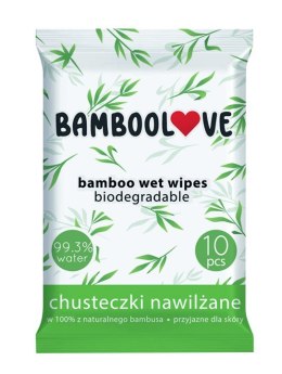 CHUSTECZKI BAMBUSOWE NAWILŻANE DLA DZIECI 99,3 % WODY 10 szt. - BAMBOOLOVE BAMBOOLOVE (pieluchy, chusteczki)