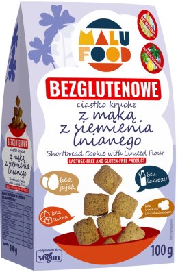 CIASTKA KRUCHE Z MĄKĄ Z SIEMIENIA LNIANEGO BEZ CUKRU BEZGLUTENOWE 100 g - MALU FOOD MALU FOOD (ciastka)