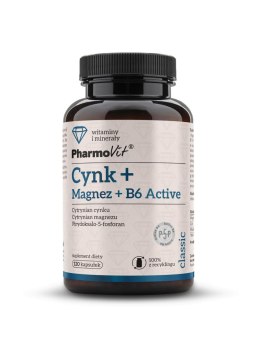 CYNK + MAGNEZ + WITAMINA B6 ACTIVE BEZGLUTENOWY 120 KAPSUŁEK - PHARMOVIT (CLASSIC) PHARMOVIT (suplementy diety)