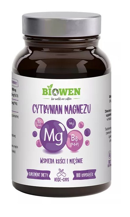 CYTRYNIAN MAGNEZU + WITAMINA B6 BEZGLUTENOWY 100 KAPSUŁEK - BIOWEN BIOWEN (suplementy diety) CYTRYNIAN MAGNEZU + WITAMINA B6 BEZGLUTENOWY 100 KAPSUŁEK - BIOWEN BIOWEN (suplementy diety)