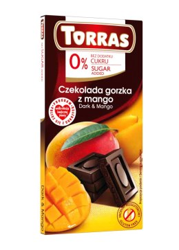 CZEKOLADA GORZKA Z MANGO BEZ DODATKU CUKRÓW BEZGLUTENOWA 75 g - TORRAS TORRAS (czekolady bez dodatku cukru)