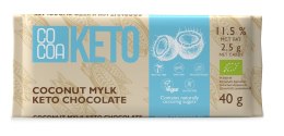 CZEKOLADA KOKOSOWA Z OLEJEM MCT BEZ DODATKU CUKRÓW BEZGLUTENOWA KETO BIO 40 g - COCOA COCOA (czekolady i bakalie w surowej czekoladzie)
