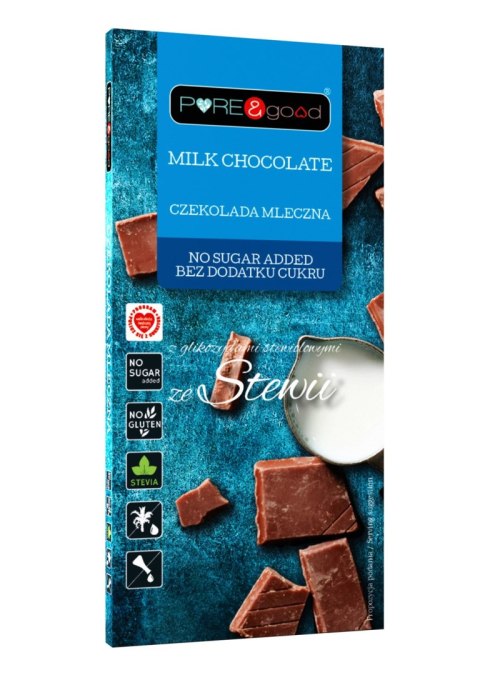 CZEKOLADA MLECZNA ZE STEWIĄ BEZ DODATKU CUKRÓW BEZGLUTENOWA 100 g - PURE&GOOD PURE&GOOD (czekolady, ciastka, przetwory) CZEKOLADA MLECZNA ZE STEWIĄ BEZ DODATKU CUKRÓW BEZGLUTENOWA 100 g - PURE&GOOD PURE&GOOD (czekolady, ciastka, przetwory)