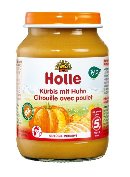 DYNIA Z KURCZAKIEM BEZ DODATKU CUKRÓW BEZGLUTENOWE OD 5 MIESIĄCA BIO 190 g (SŁOIK) - HOLLE HOLLE (żywność dla niemowląt) DYNIA Z KURCZAKIEM BEZ DODATKU CUKRÓW BEZGLUTENOWE OD 5 MIESIĄCA BIO 190 g (SŁOIK) - HOLLE HOLLE (żywność dla niemowląt)